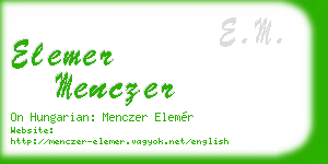 elemer menczer business card