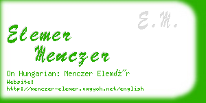 elemer menczer business card